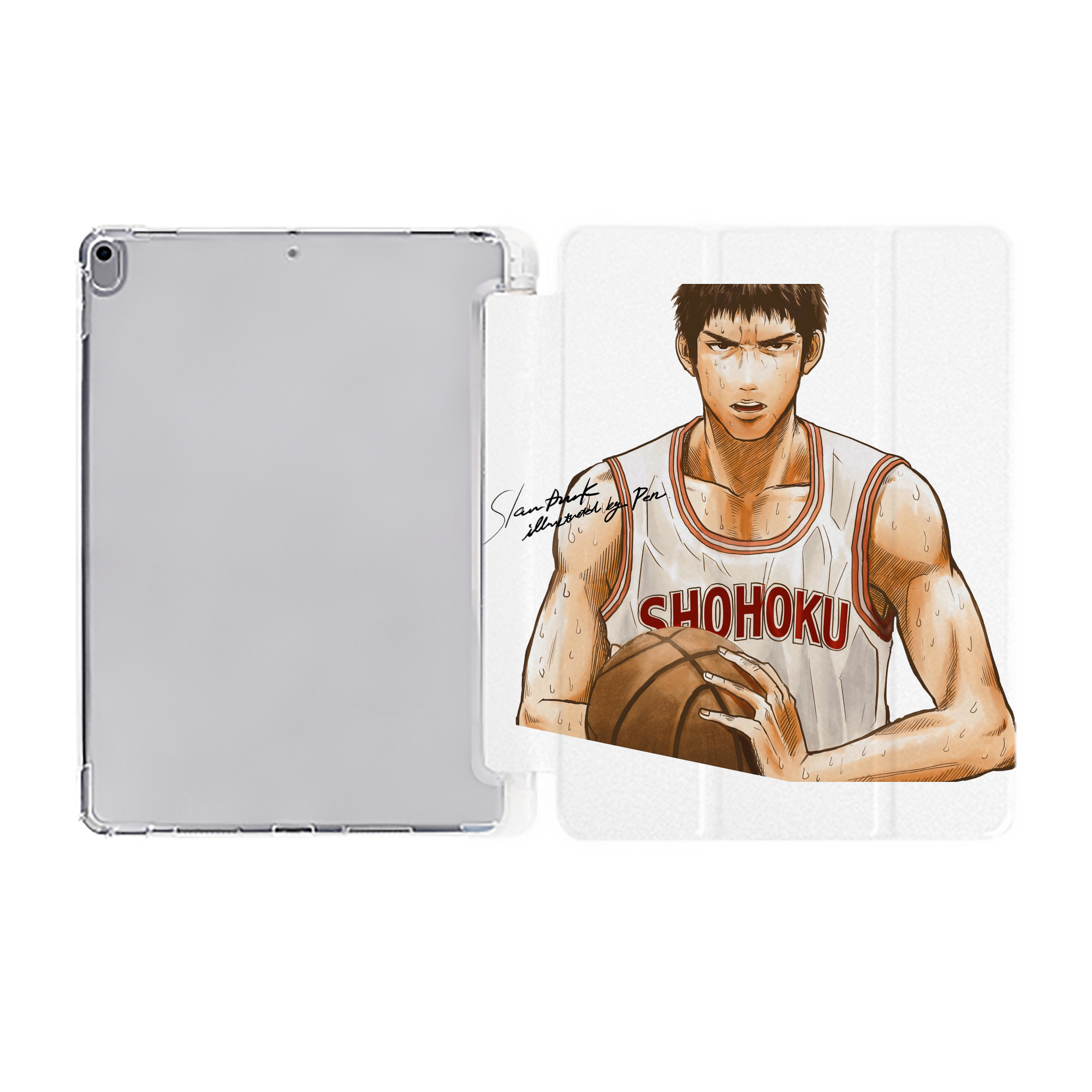 （画像用） SLAM DUNK／スラムダンク IPad ケース ペン収納付き 三つ折りスタンド PUレザー×シリコン 対応機種9.5/10.5/10.9インチ